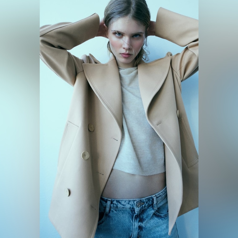 Zara double breasted short coat